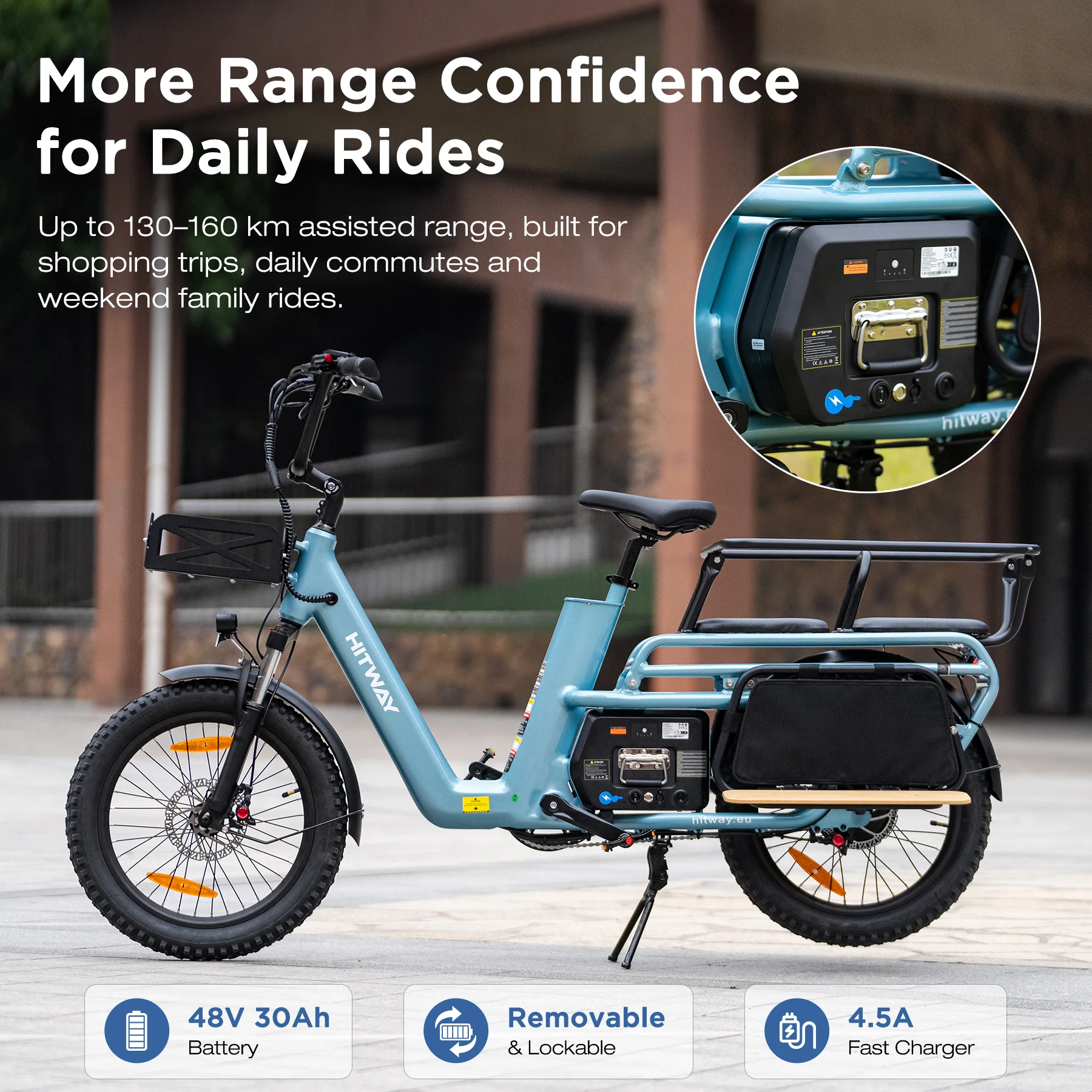 BK-T2 Longtail Electric Cargo Bike - Image 3