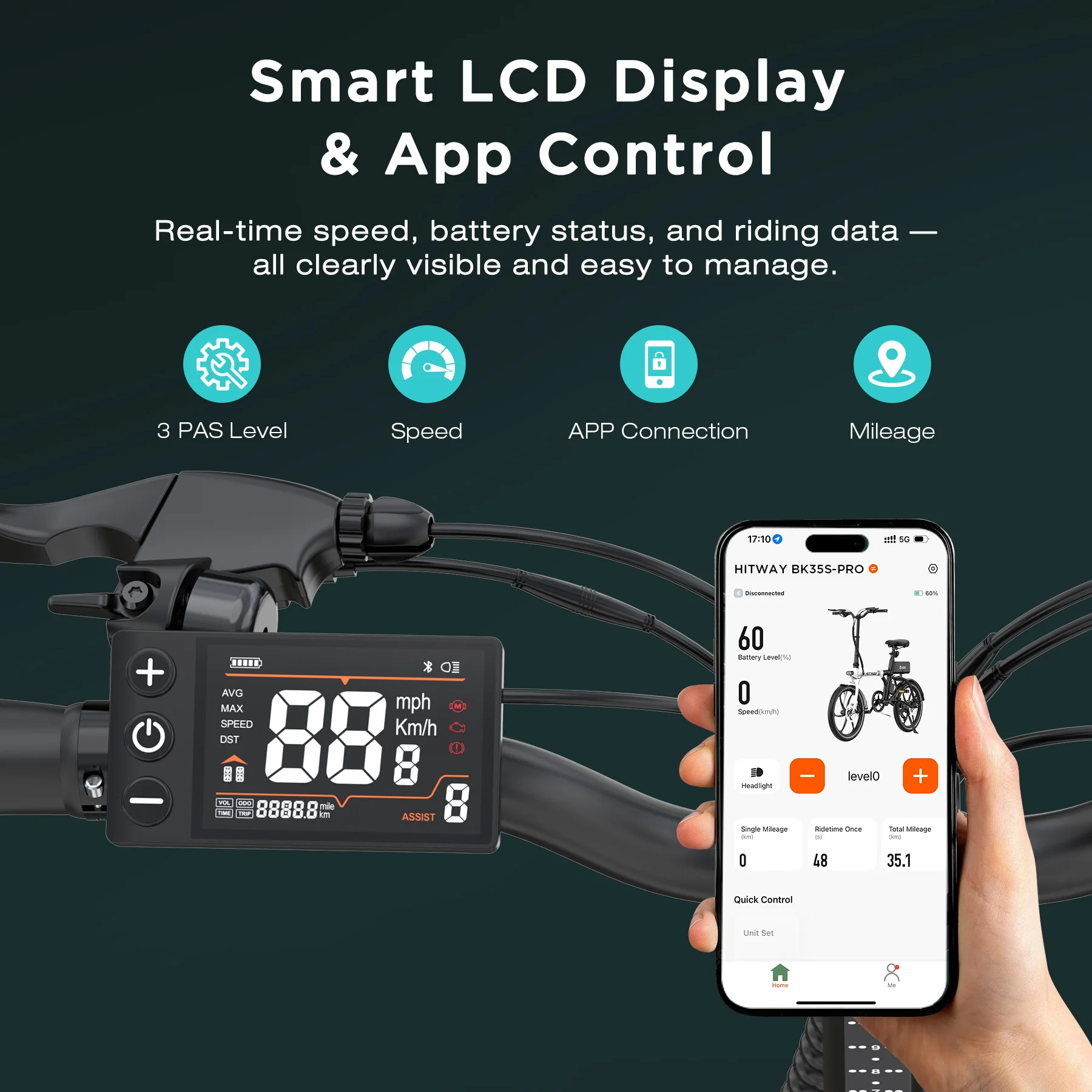 BK35S PRO 20" Folding Electric Bike - Image 3